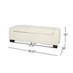 50" Ottoman Bench in Textured Fabric