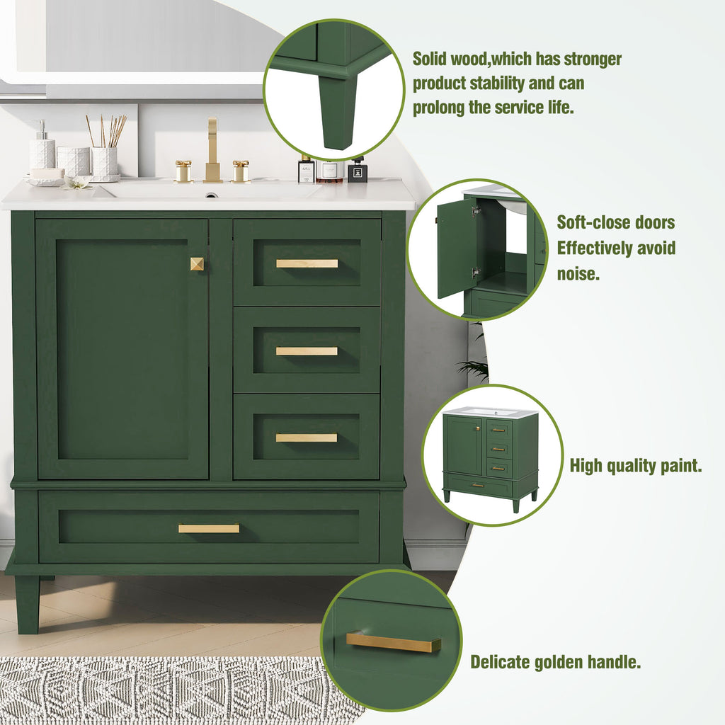 30" Bathroom Vanity in Green