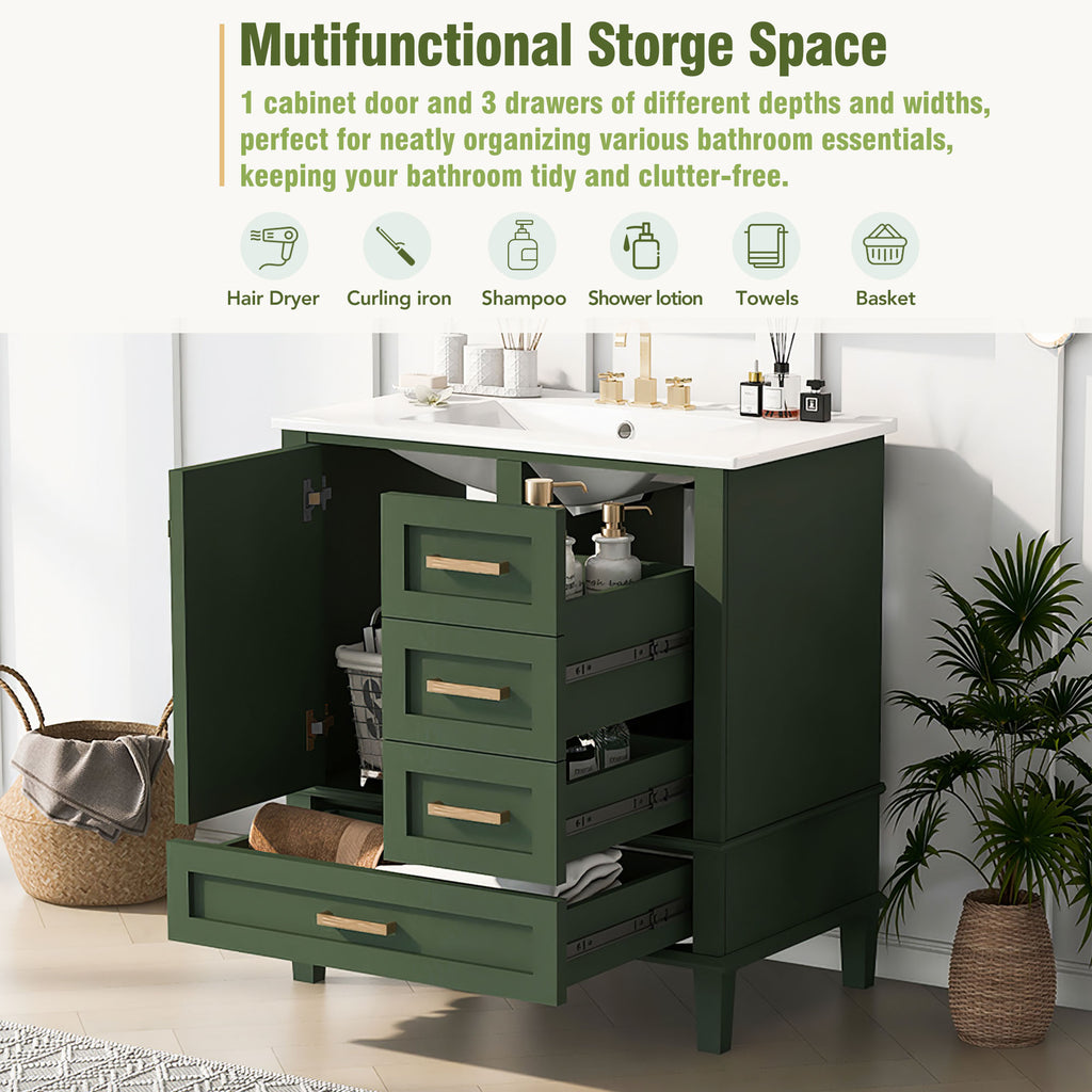 30" Bathroom Vanity in Green