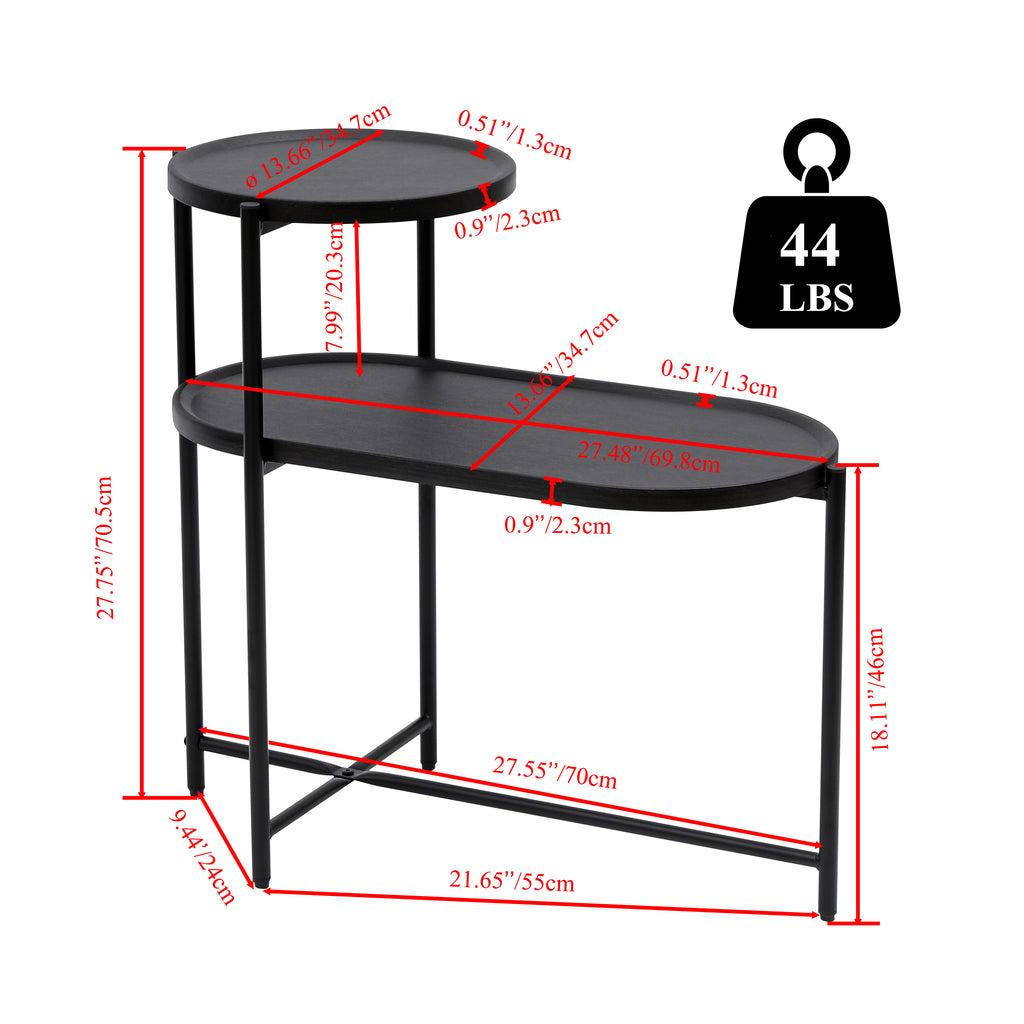 Round Coffee Table with Storage Tray
