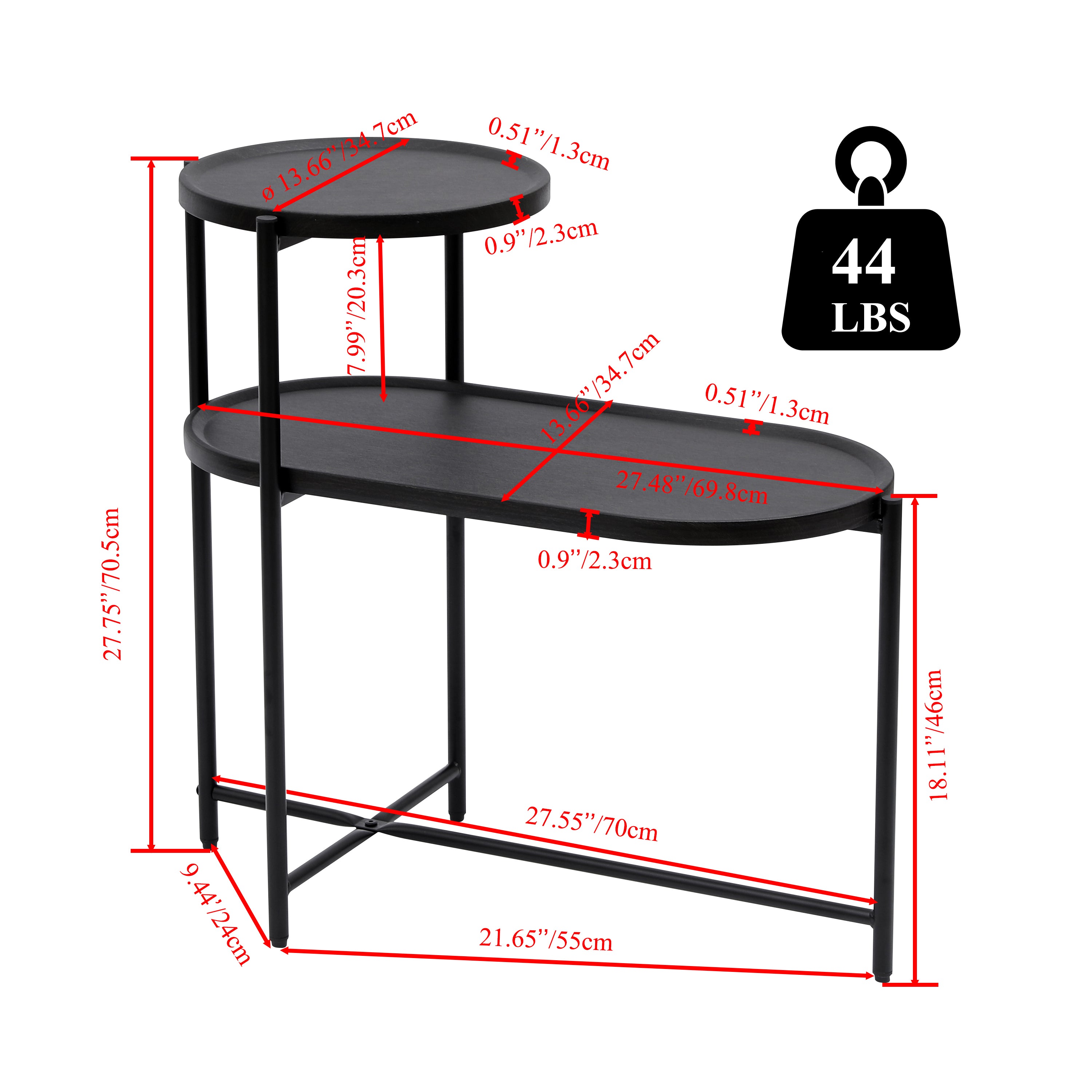 Round Coffee Table with Storage Tray