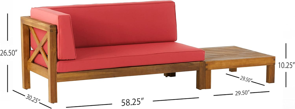 Brava X-Back Corner Bench-L with Coffee Table