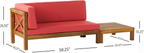 Brava X-Back Corner Bench-L with Coffee Table