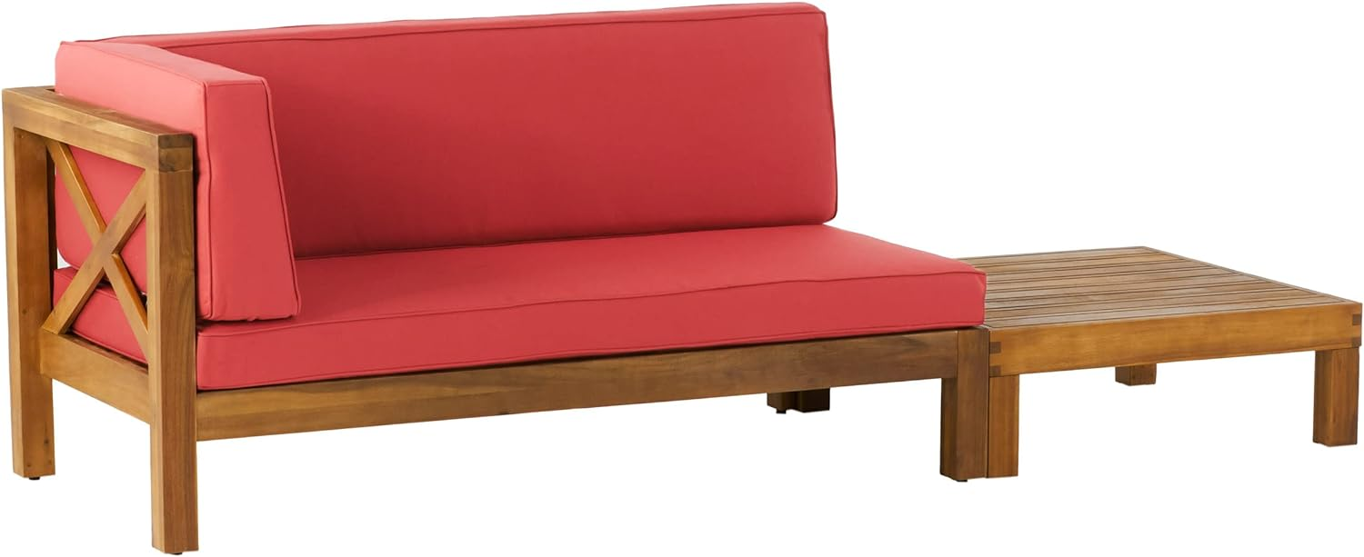 Brava X-Back Corner Bench-L with Coffee Table