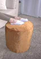 Shimon Cylinder Pouf, Apricot