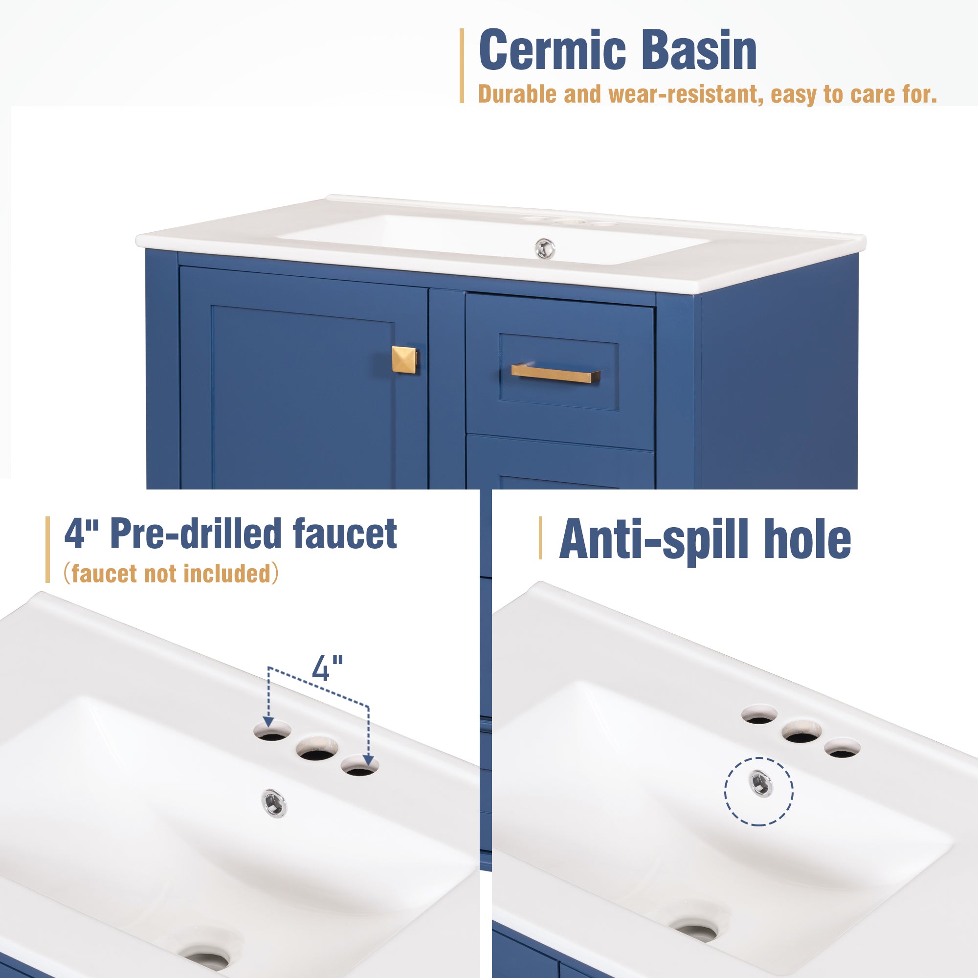30" Bathroom Vanity Set with Sink Combo