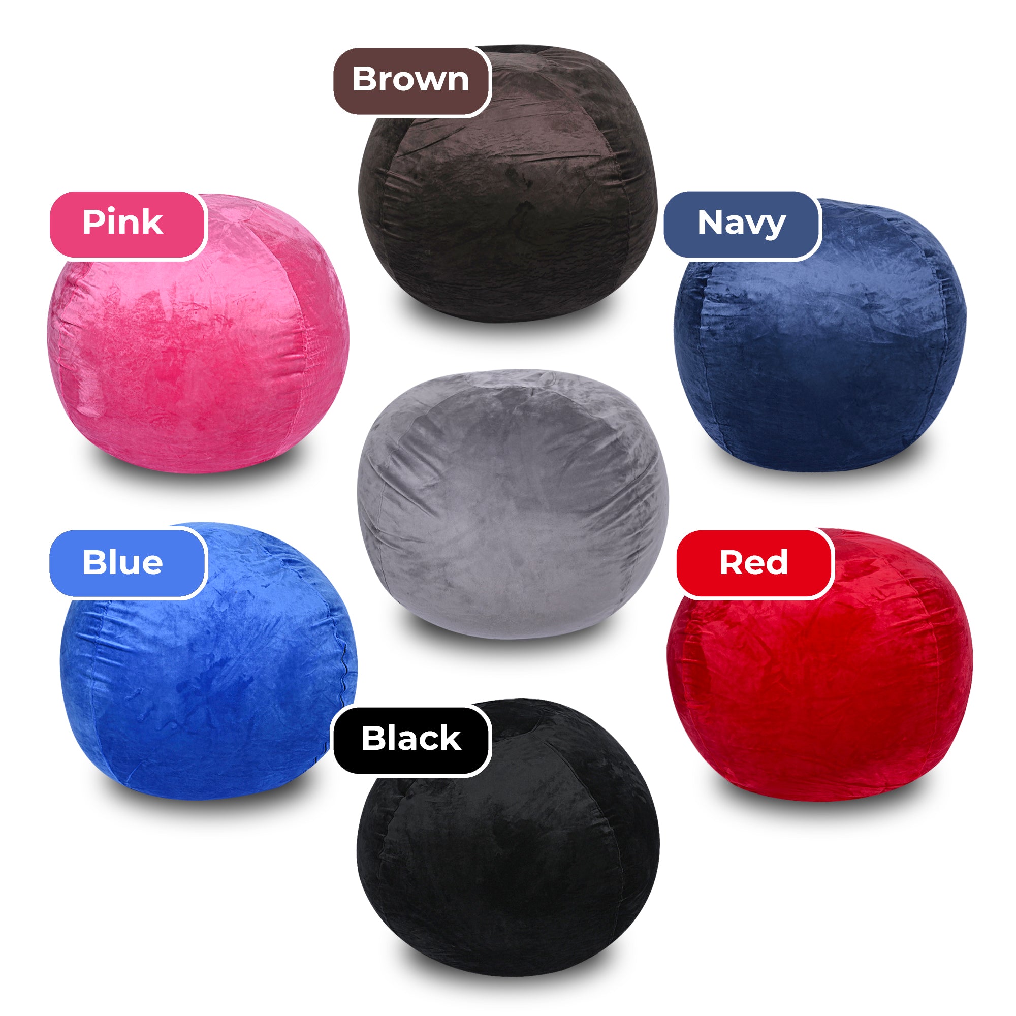 Minky Velvet Bean Bag Chair - Navy 5ft