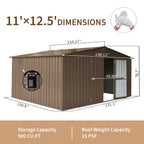 Backyard Storage Shed 11' x 12.5'