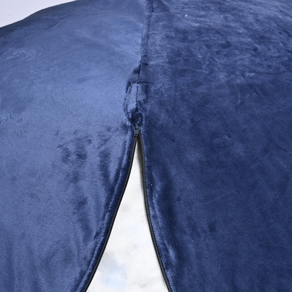 Minky Velvet Bean Bag Chair - Navy 5ft