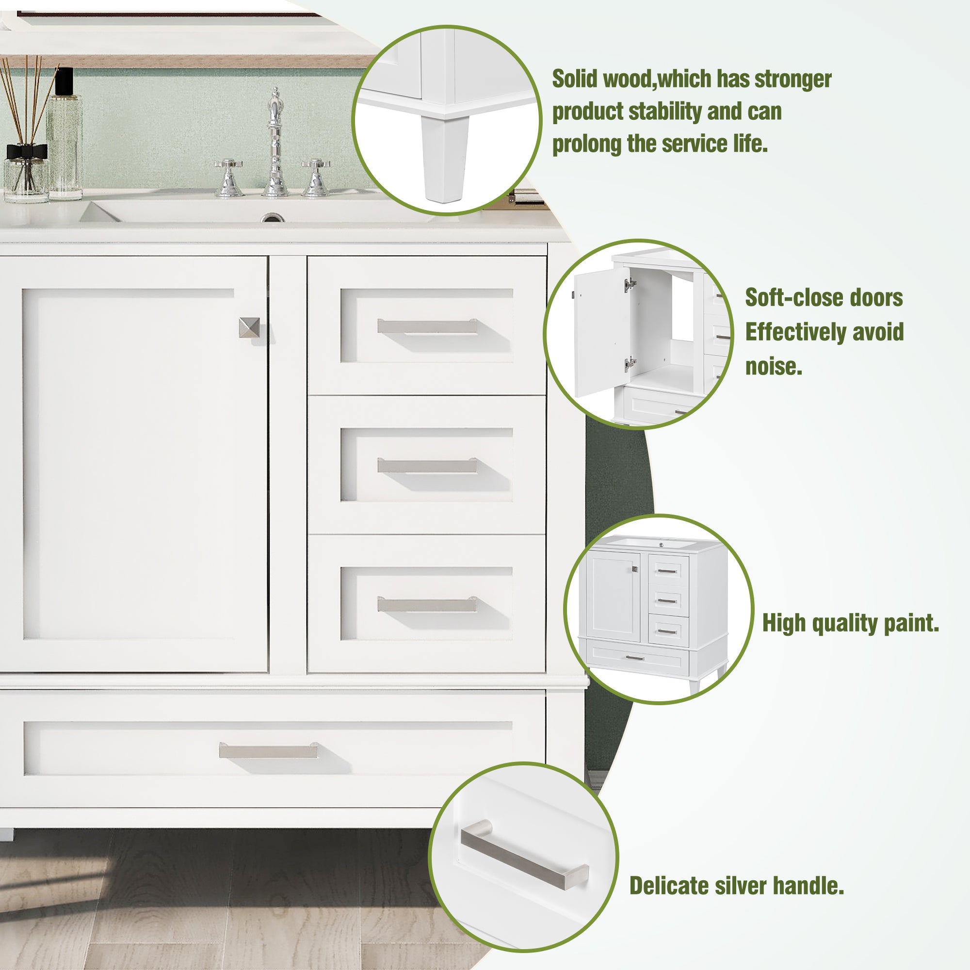 30" Bathroom Vanity with Sink Combo Set