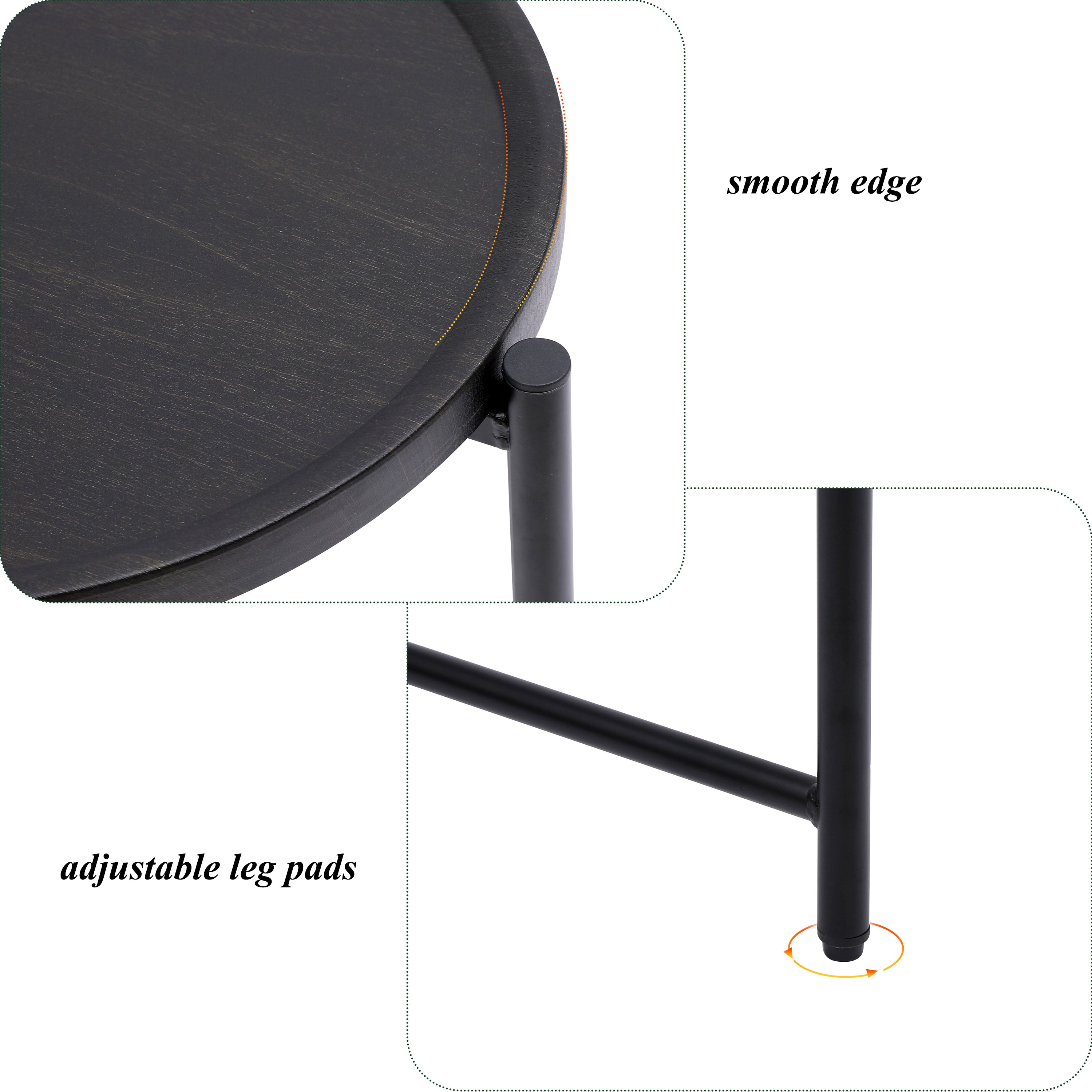 Round Coffee Table with Storage Tray