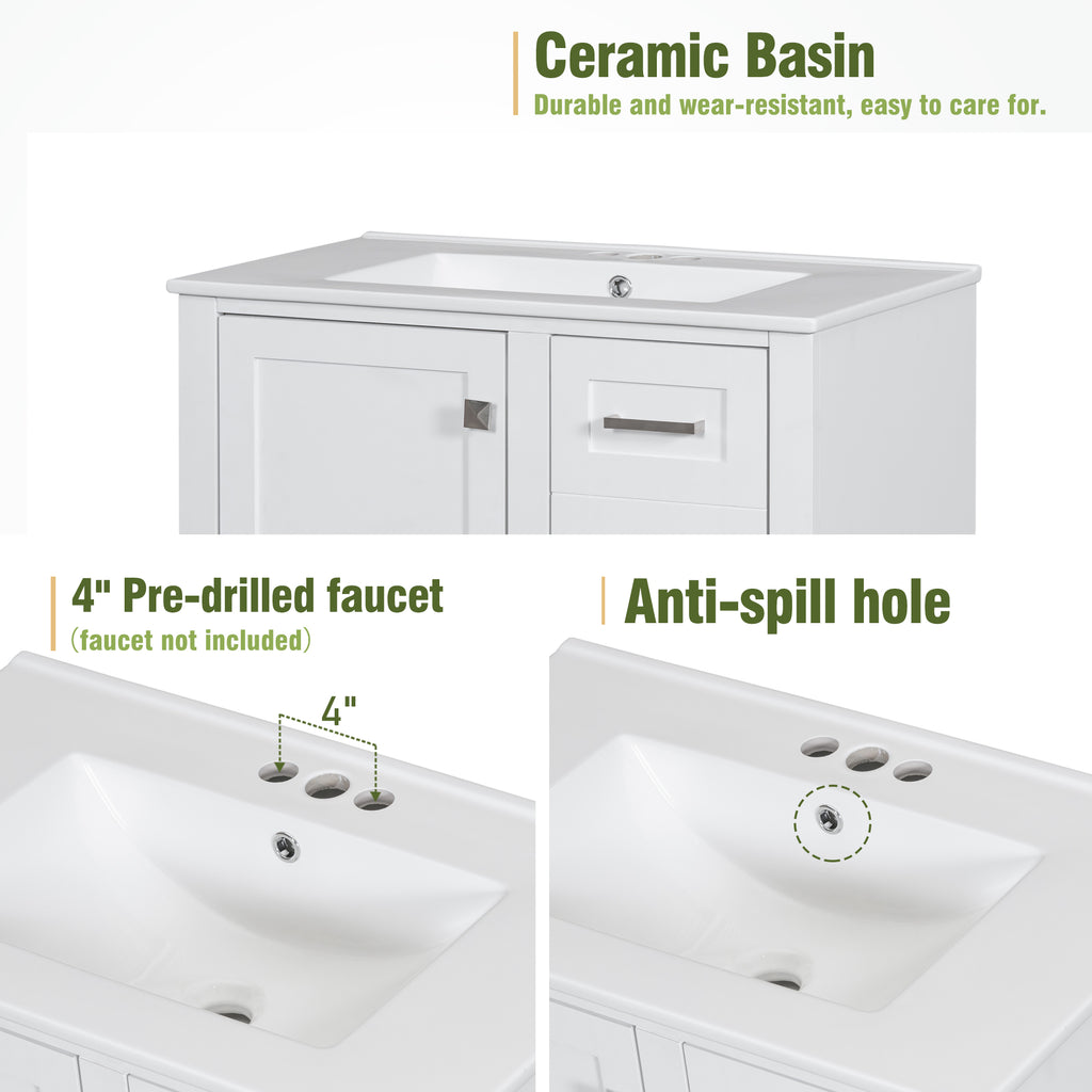 30" Bathroom Vanity with Sink Combo Set