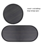 Round Coffee Table with Storage Tray