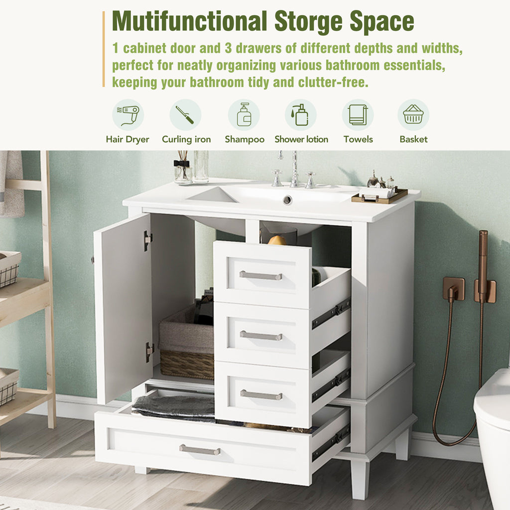 30" Bathroom Vanity with Sink Combo Set