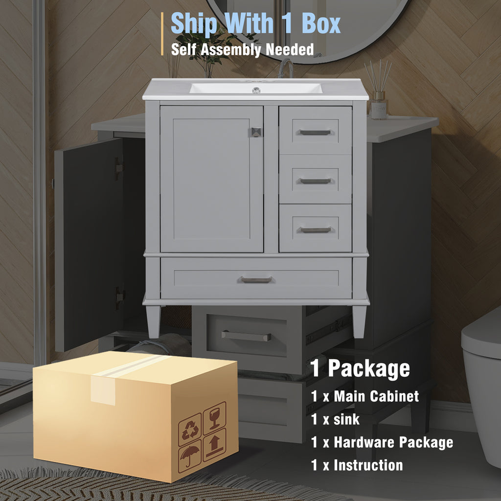 30" Modern Bathroom Vanity with Sink Combo Set
