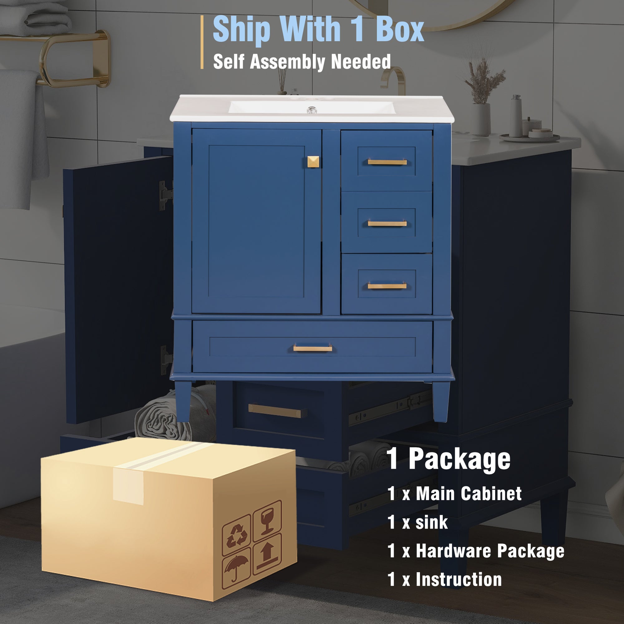 30" Bathroom Vanity Set with Sink Combo