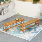 Outdoor Dining Benches (Set of 2)