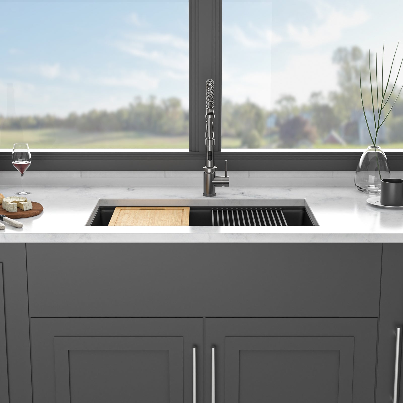 Quartz Kitchen Sink - 33"x19"x9.65"
