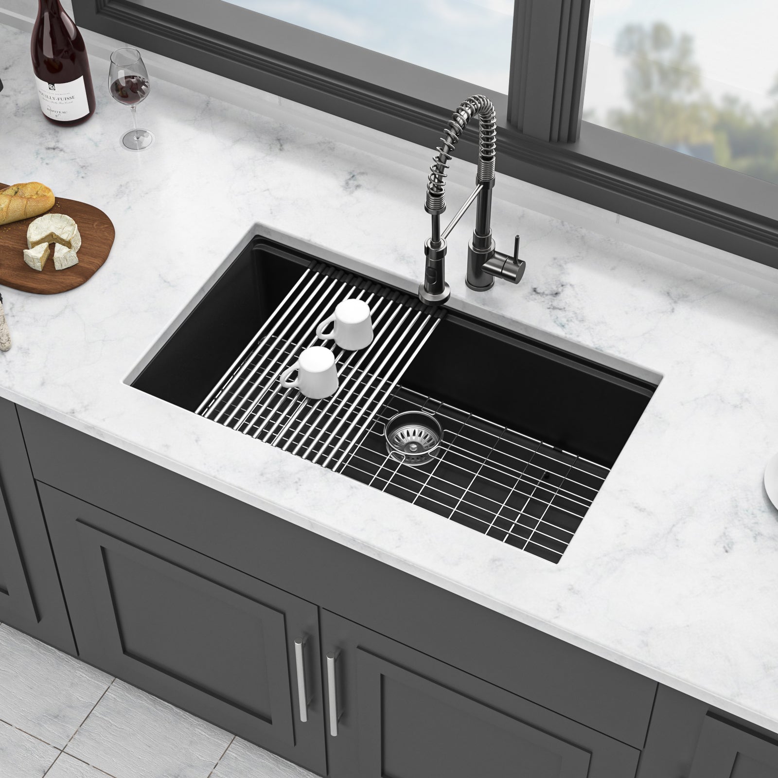 Quartz Kitchen Sink - 33"x19"x9.65"