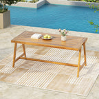 Modern Outdoor Dining Table, Acacia Wood Patio Table