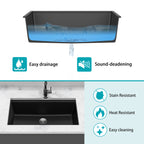 Quartz Kitchen Sink - 33"x19"x9.65"
