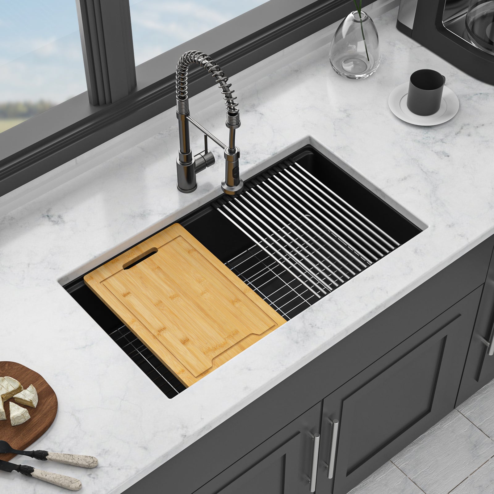 Quartz Kitchen Sink - 33"x19"x9.65"