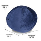 Minky Velvet Bean Bag Chair - Navy 5ft
