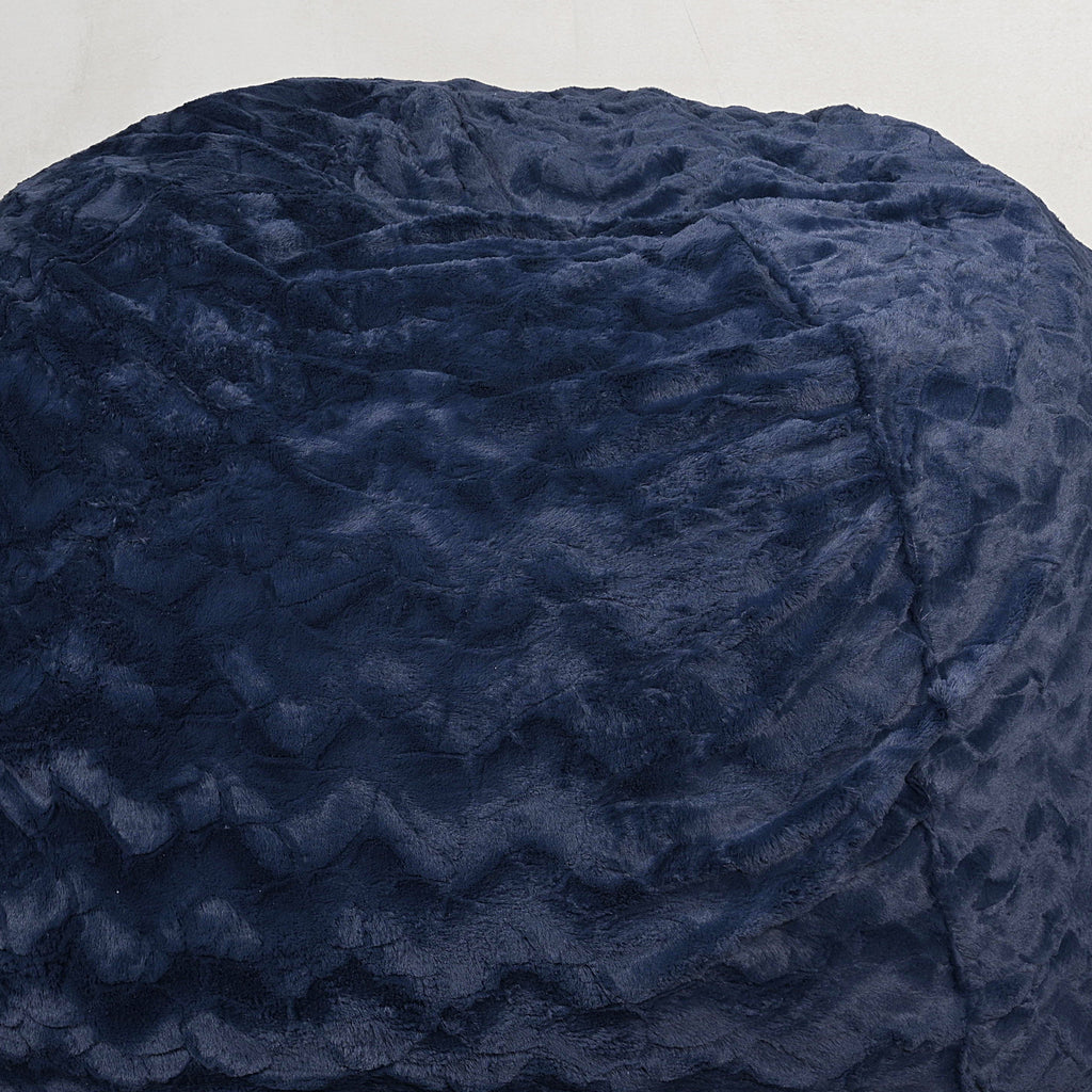 Faux Fur Bean Bag Chair in Navy