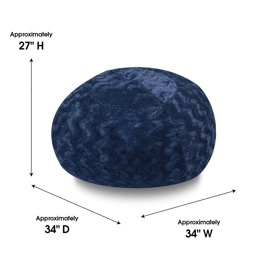 Faux Fur Bean Bag Chair - Navy