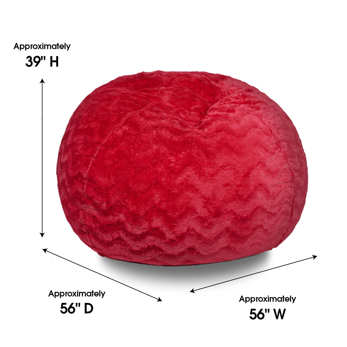 Faux Fur Bean Bag Chair - 5ft Cozy Lounger for Kids & Adults