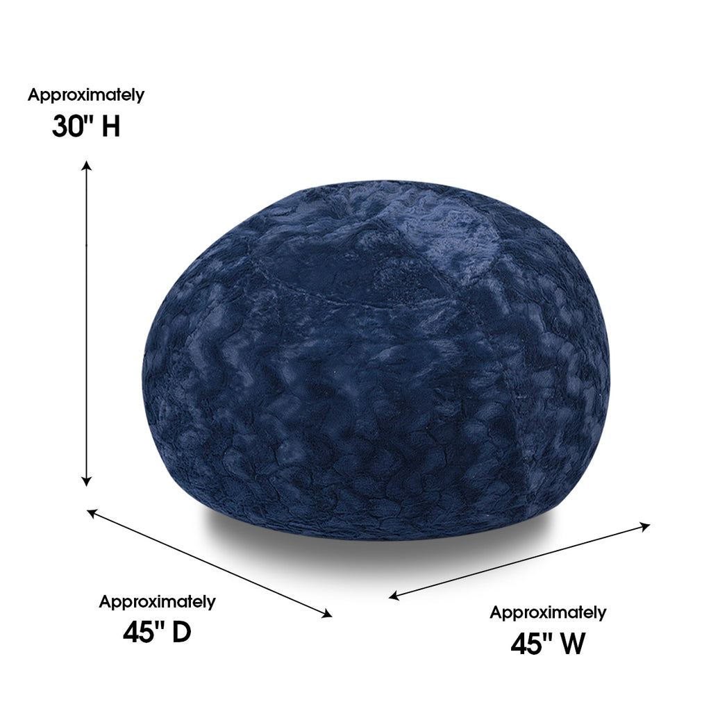 Faux Fur Bean Bag Chair in Navy