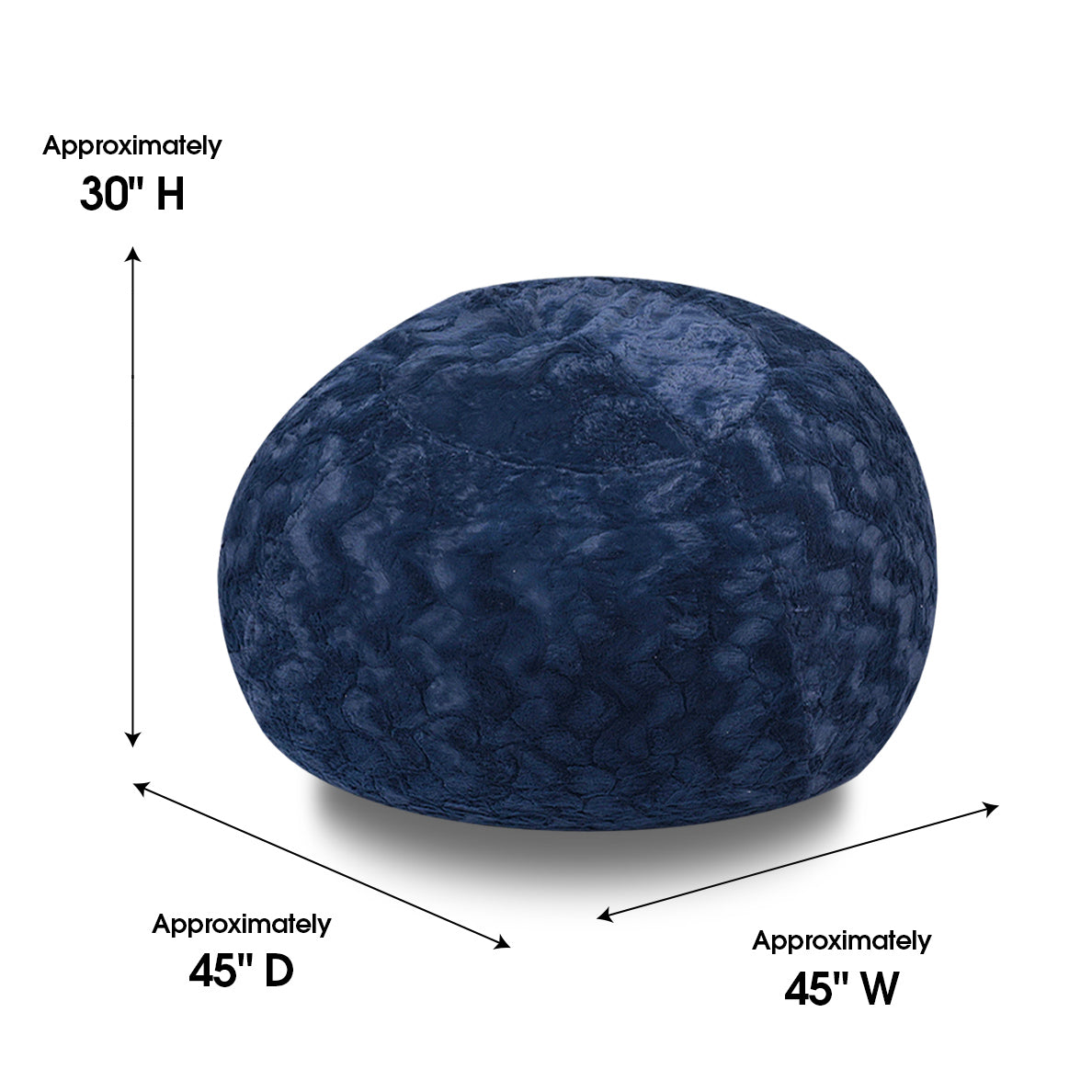Faux Fur Bean Bag Chair in Navy