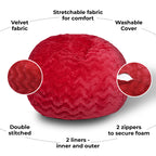 Faux Fur Bean Bag Chair - 5ft Cozy Lounger for Kids & Adults
