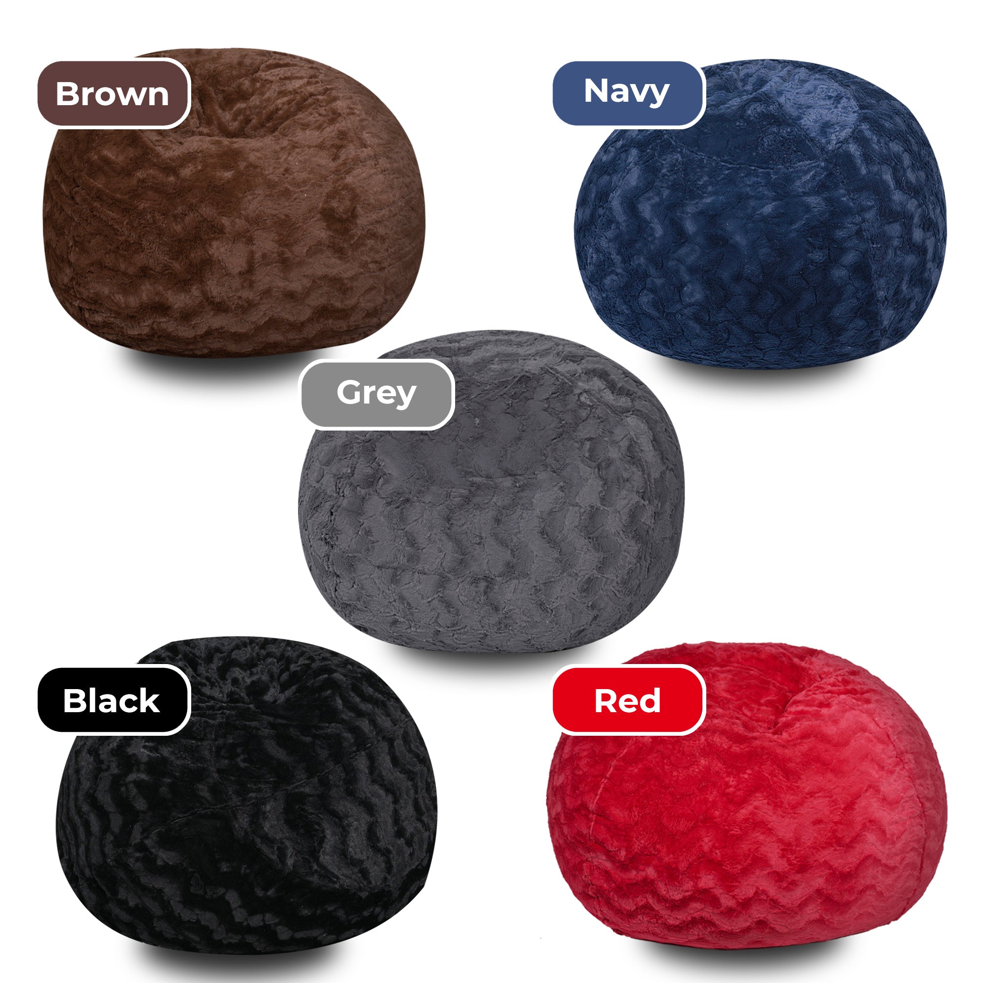 Faux Fur Bean Bag Chair - Navy