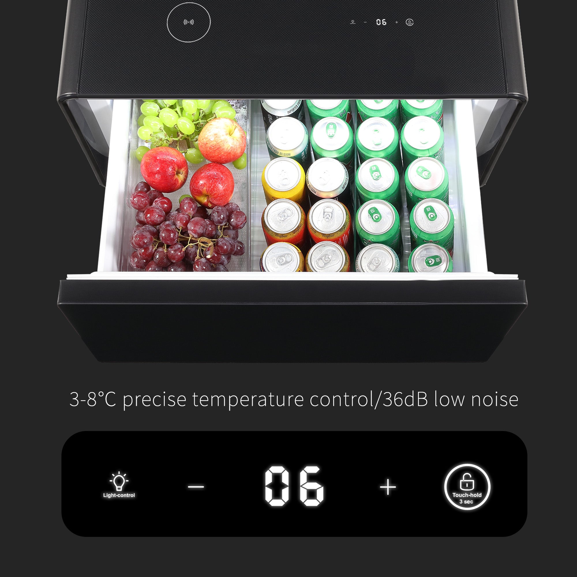Modern Smart Side Table with Built-in Fridge