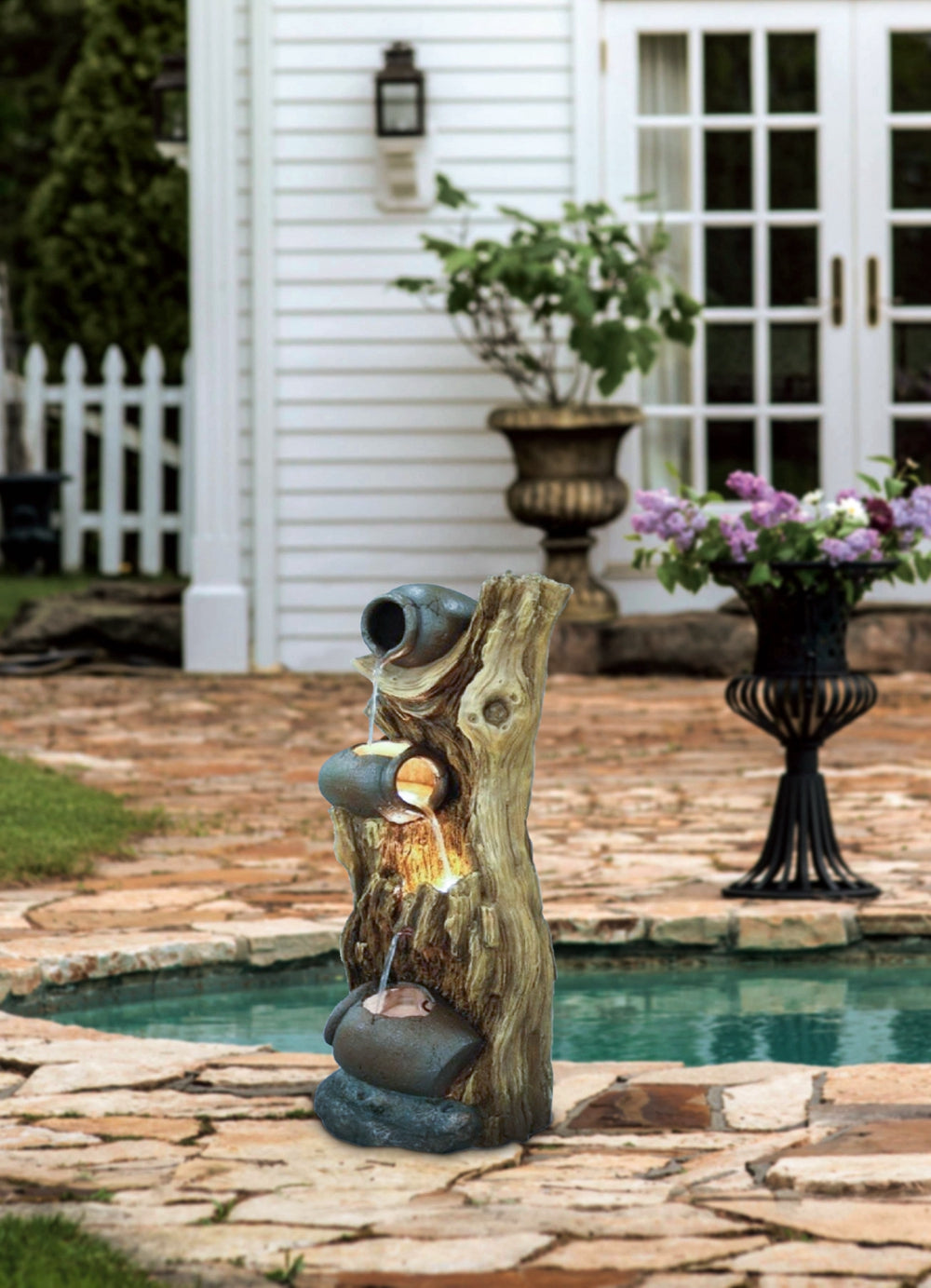Decorative 3 Tier Tree Trunk Fountain