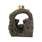 Decorative Two-Tiered Water Fountain with Woodland Animal Design