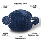 Faux Fur Bean Bag Chair - Navy