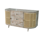 57x16x33" TV Console With Cane Doors