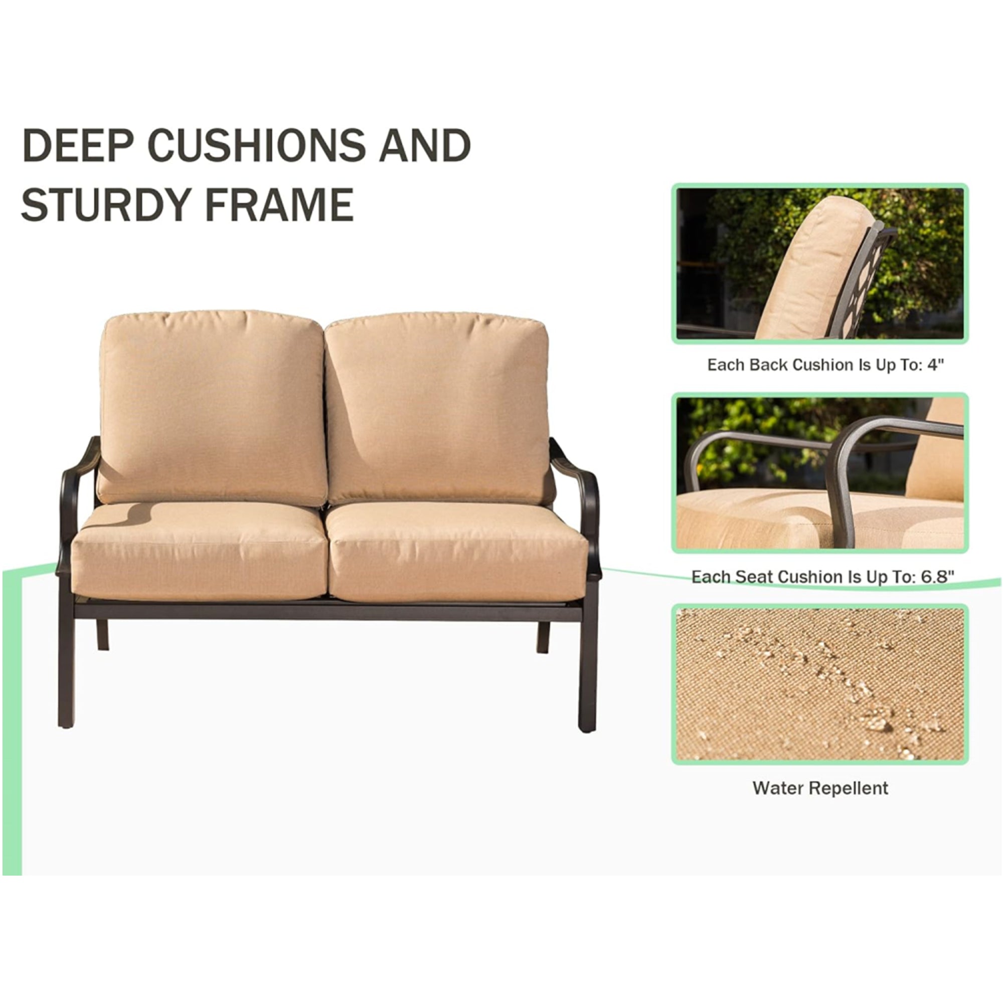 Outdoor 4 Piece Patio Conversation Set