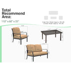 Outdoor 4 Piece Patio Conversation Set