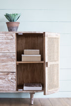 57x16x33" TV Console With Cane Doors