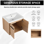24" Wall Mounted Bathroom Vanity with Resin Basin