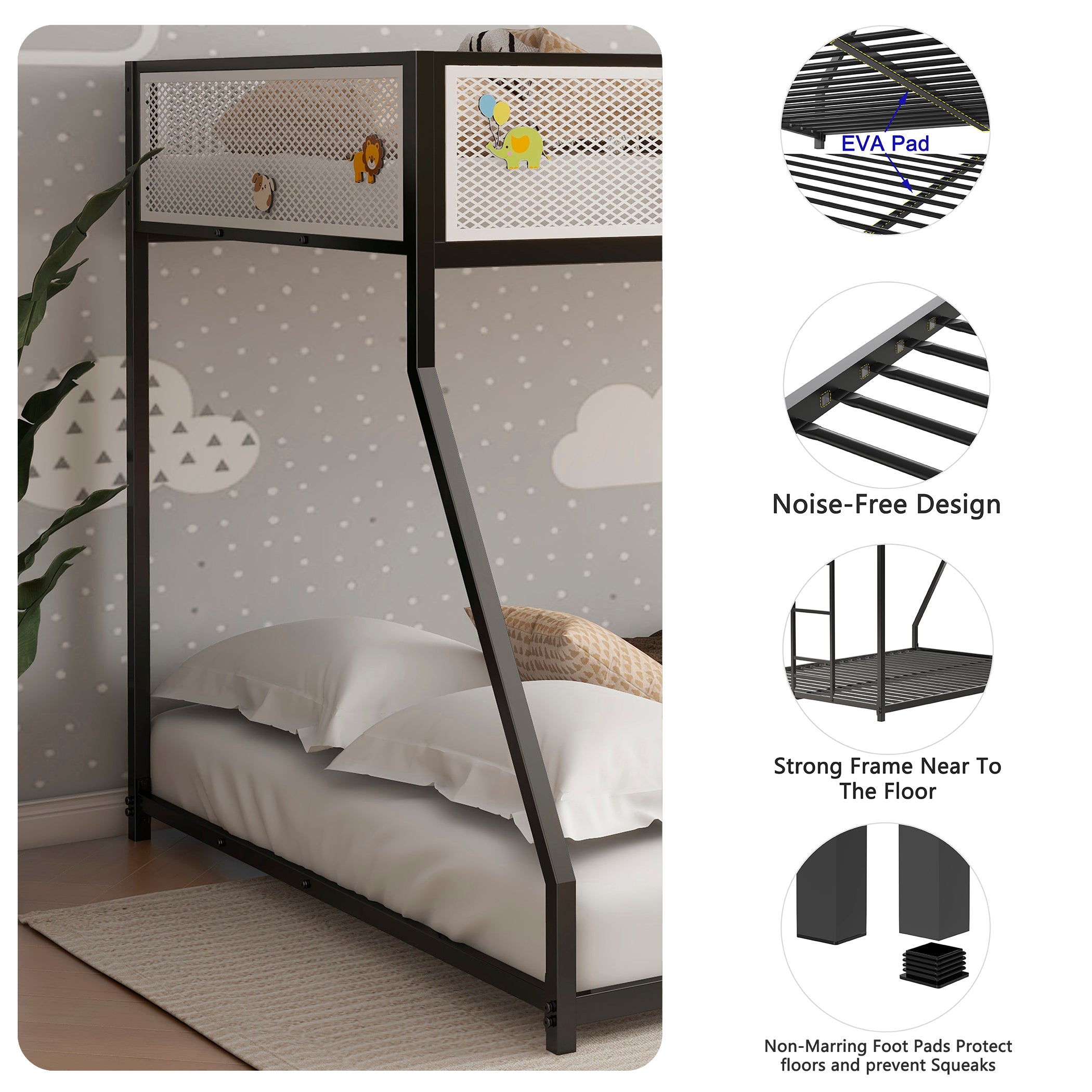 Adam Twin Over Full Bunk Bed Metal