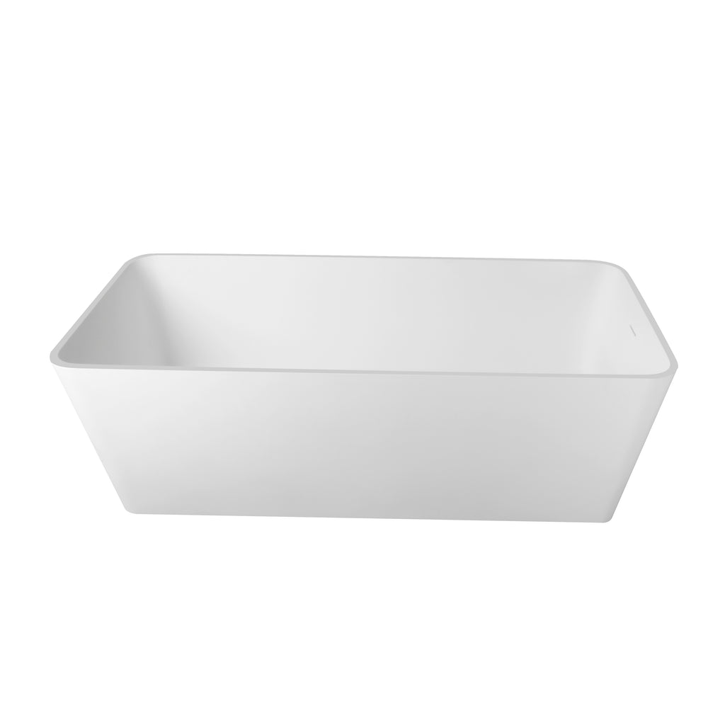 67 Inch Freestanding Solid Surface Soaking Bathtub
