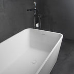 67 Inch Freestanding Solid Surface Soaking Bathtub