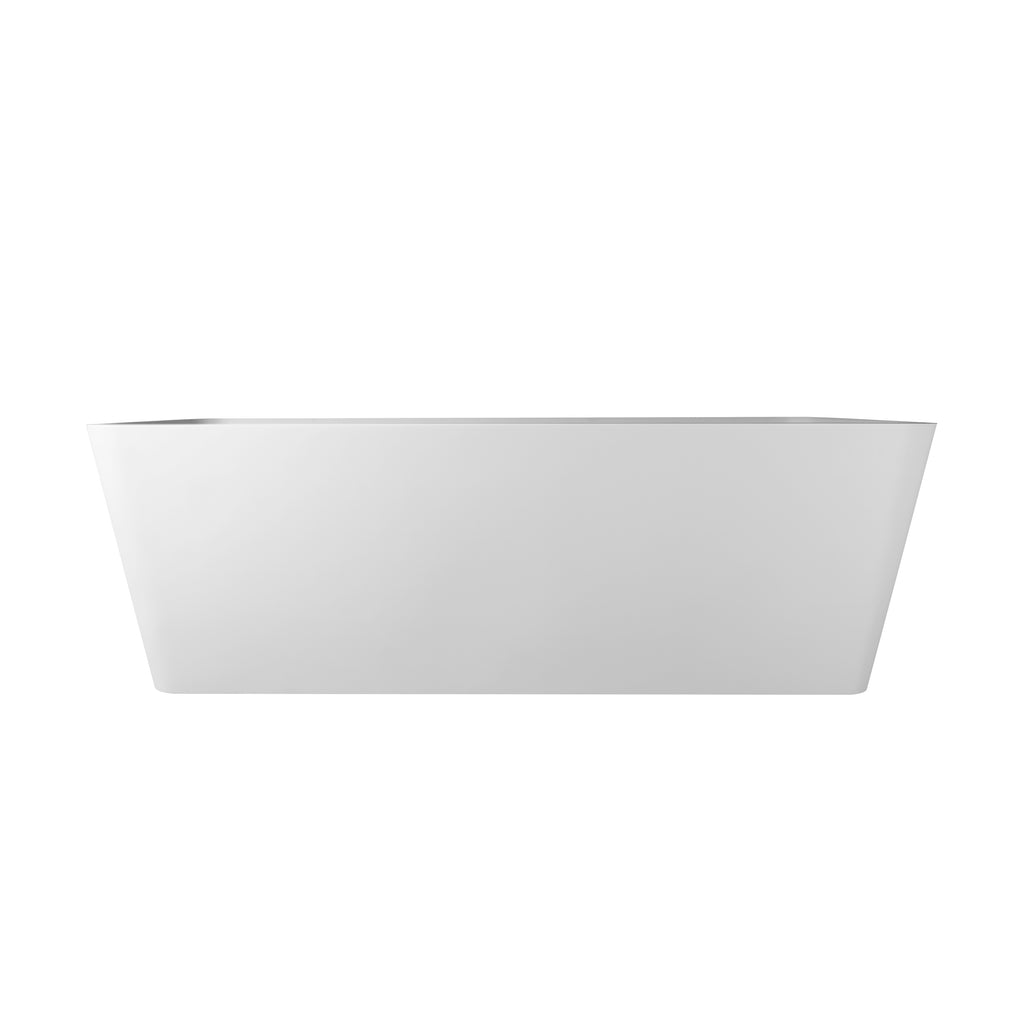67 Inch Freestanding Solid Surface Soaking Bathtub