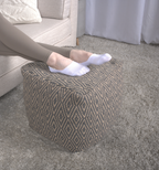 Amuleto Hand - Loomed Cotton Pouf, Dark