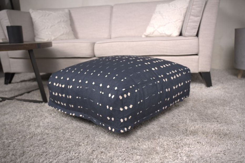 Dalm Fabric Square Pouf