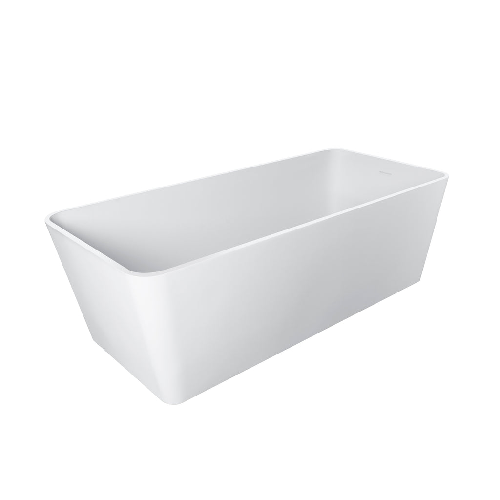 67 Inch Freestanding Solid Surface Soaking Bathtub